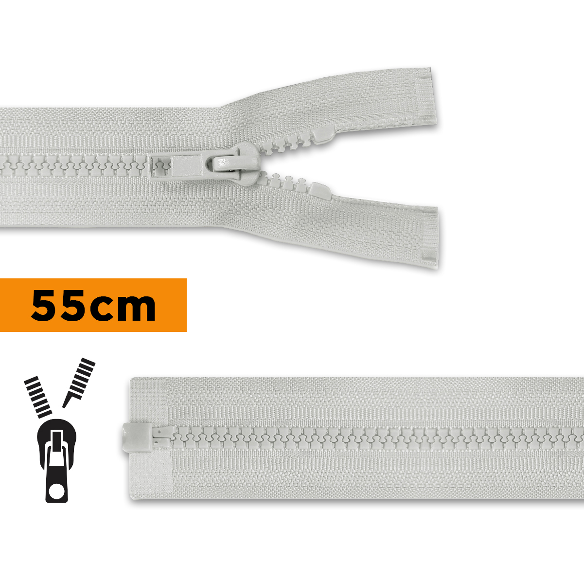 Fermeture injectée séparable 55cm