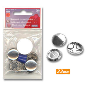 Boutons à recouvrir métal 22 mm
