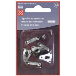 Agrafe+barrette pant.jupe 12mm acier argent