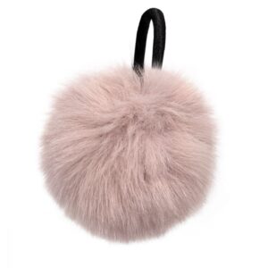 Pompon imitation fourrure fumée rose avec élastique
