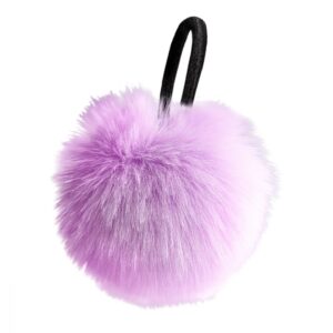 Pompon imitation fourrure mauve clair avec élastique