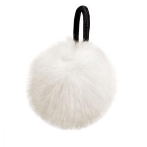 Pompon imitation fourrure écru avec élastique