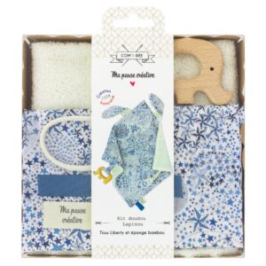 Kit doudou lapinou   bleu