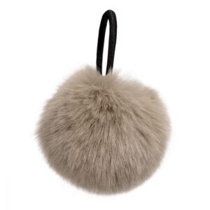 Pompon imitation fourrure avec élastique Sable