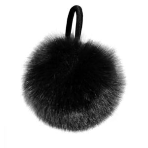 Pompon imitation fourrure avec élastique Noir