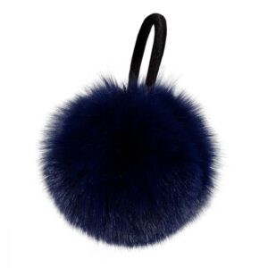 Pompon imitation fourrure avec élastique Bleu-ardoise