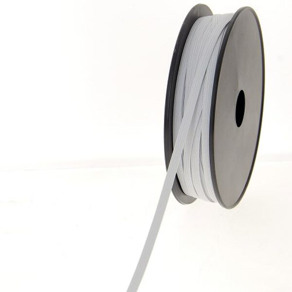 Tresse élastique plate 6 mm blanc