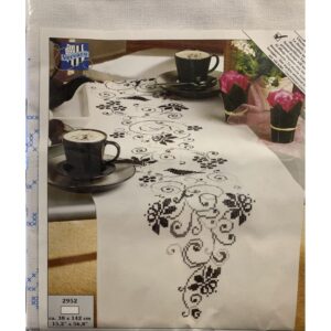 Chemin de table  "noir et blanc "