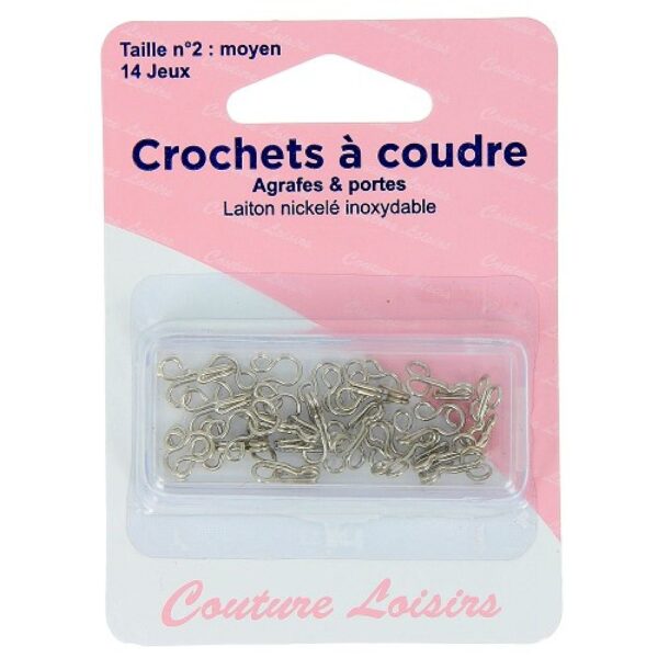Crochets à jupe nickelées n°2 avec brides