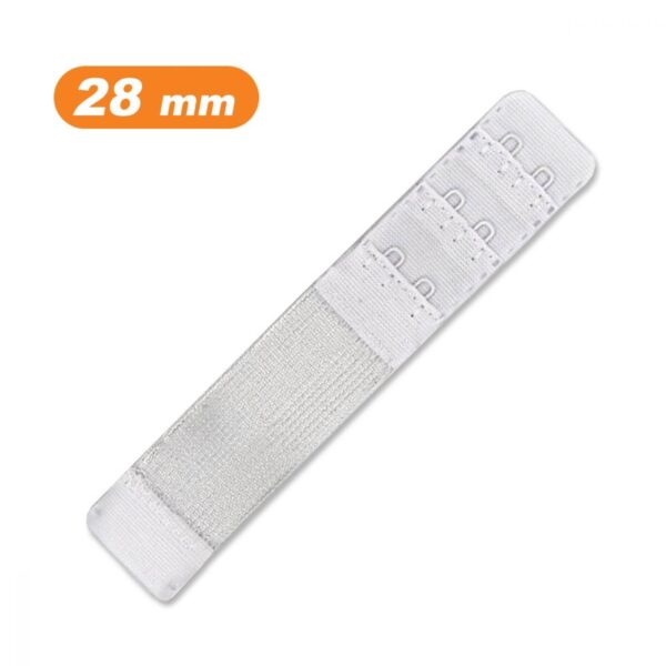 Rallonge soutien-gorge 2 agrafes 28 mm blanc