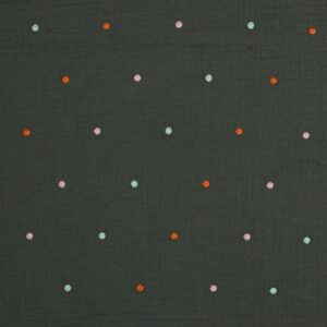 Tissus double gauze embroidery dots