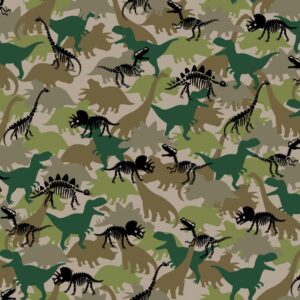 Tissus jersey gots dino camouflage