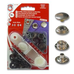 Boutons pression sport 15 mm coloris argent