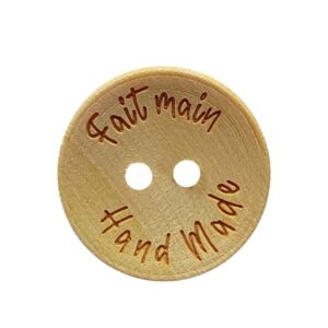 Boutons bois rond laser " fait main "