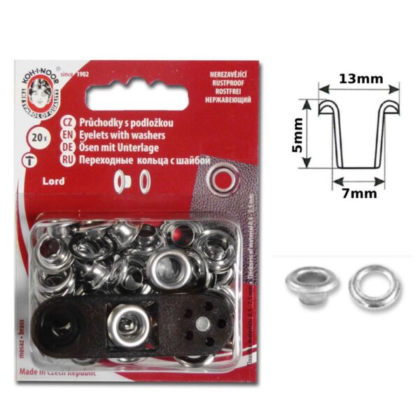 Oeillets laiton + jeu de pose 7 mm/int
