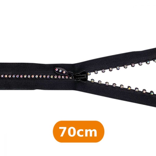 Fermeture strass séparable 70 cm