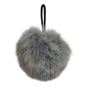 Pompon imitation fourrure avec élastique Gris souris