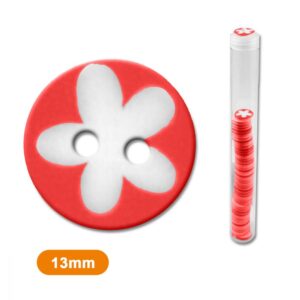 Bouton fleur 13 mm , Rouge sang