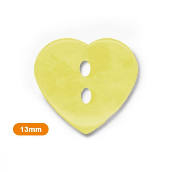 Bouton coeur 13 mm Jaune