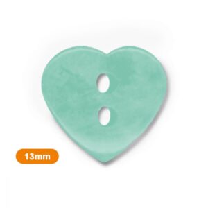 Bouton coeur 13 mm Vert seagreen