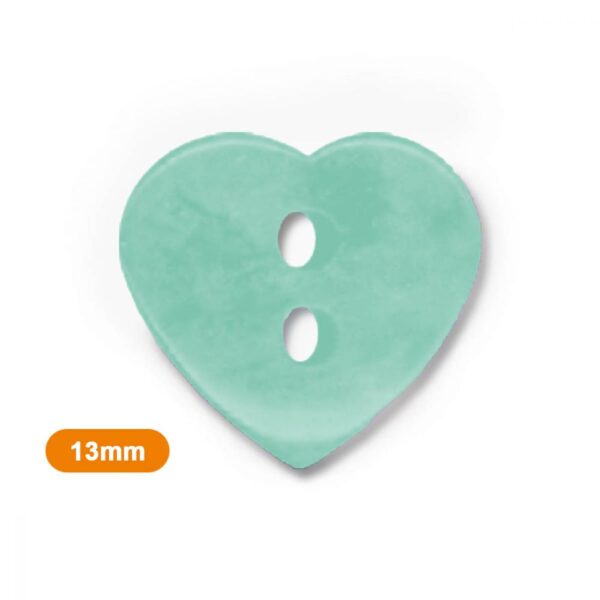 Bouton coeur 13 mm Vert seagreen