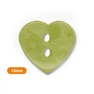 Bouton coeur 13 mm Vert oasis