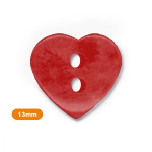 Bouton coeur 13 mm Rouge sanguine