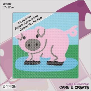 Kit canevas gros points cochon