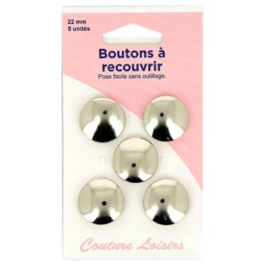 Boutons à recouvrir métal 22 mm