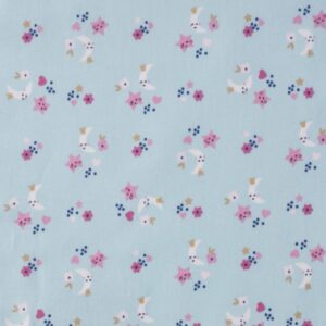 Coton Imprimé SINS Aqua / Rose