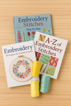 Magazine et livre de broderie