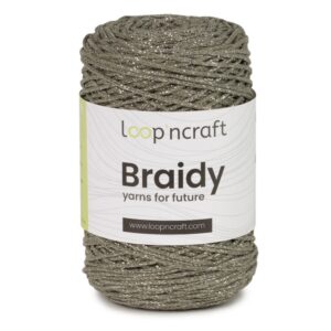 Braidy Lurex Khaki-Silver