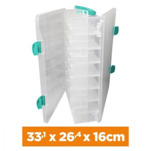 Boîte de rangement double face avec compartiments